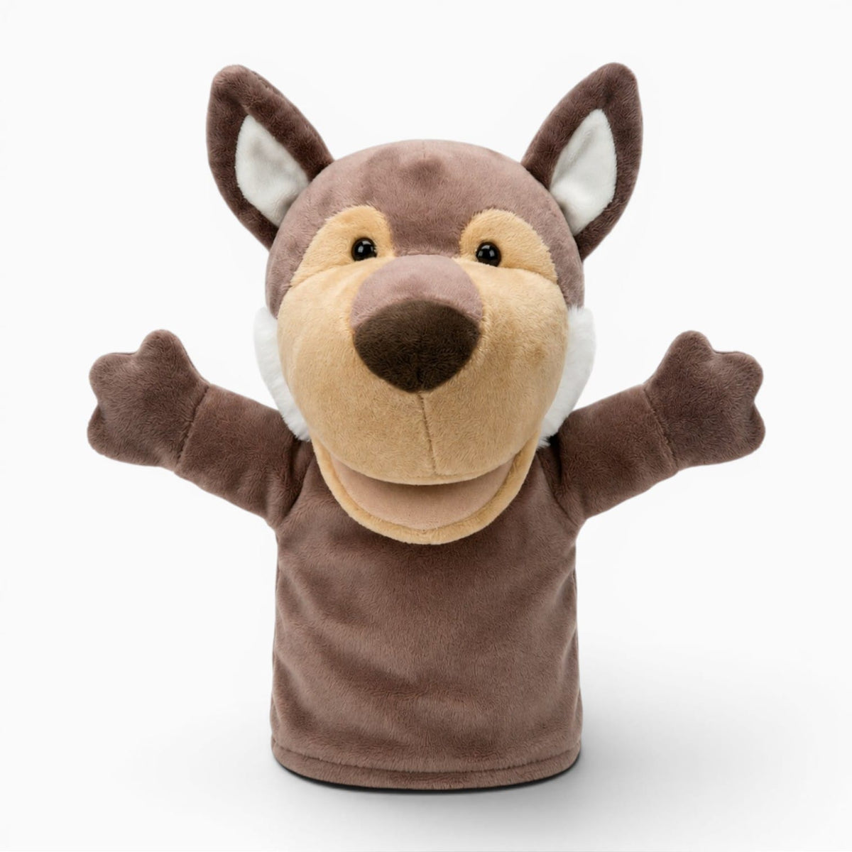 kuscheltierland Braun Wolf Kuscheltier Handpuppe