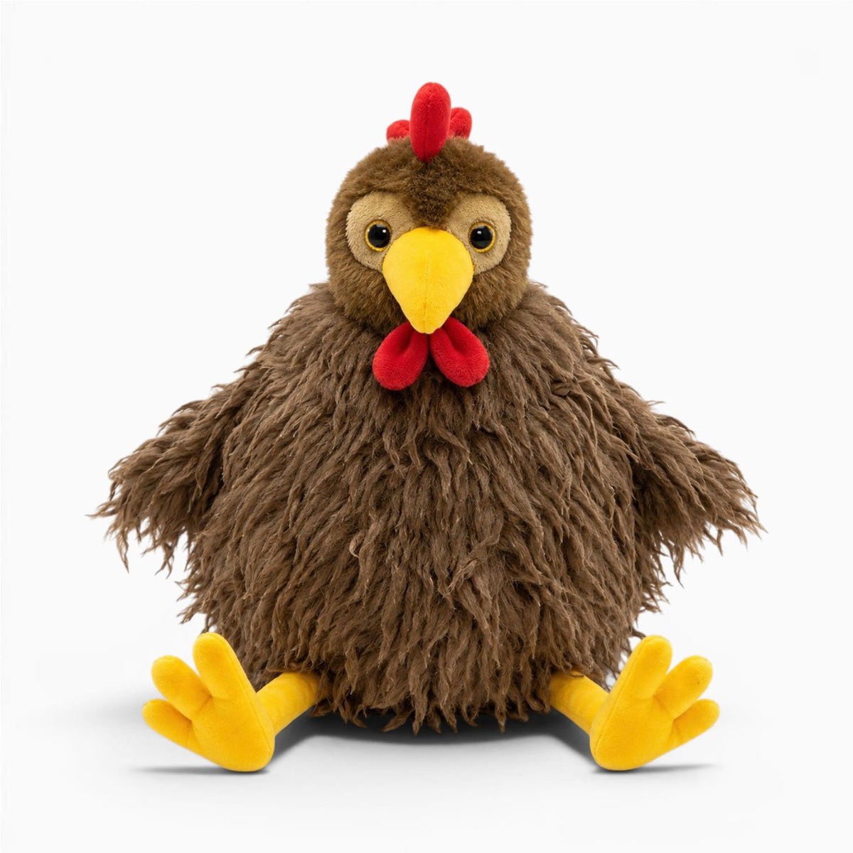 kuscheltierland Brown / 28cm 28cm Fluffy Rooster Plush Long-Hair Cute Chicken Stuffed Animal, Super Soft Kawaii Birthday Gift for Kids&Farm Lovers Home Decor