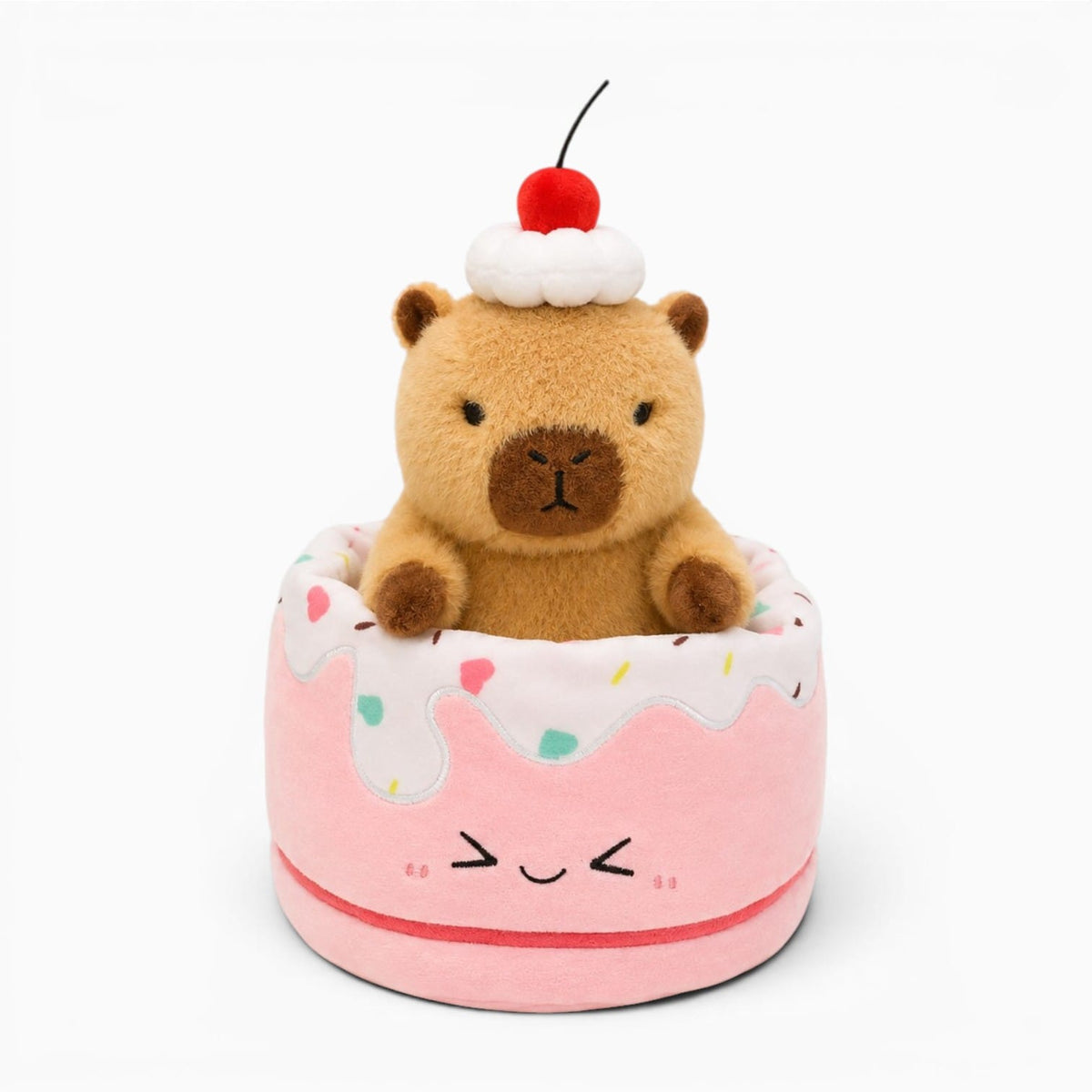 kuscheltierland C / 20CM Kapibala Smile Croissant Cup cake Plush Toy Cute Dessert Break Capybara Stuffed Doll Funny Food Home Decor Kid Birthday Gift