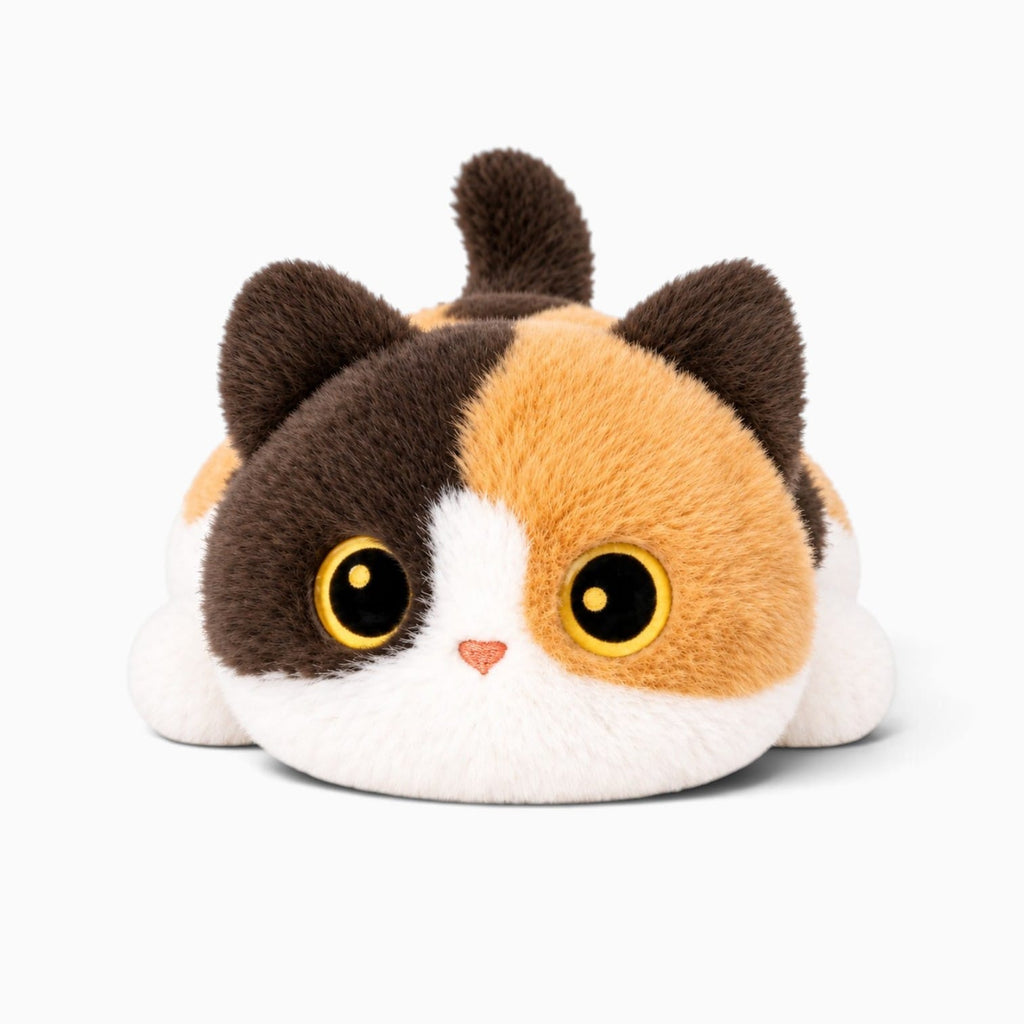 kuscheltierland dreifarbig / 25cm Dreifarbiges Katzen-Kuscheltier mit großen Augen