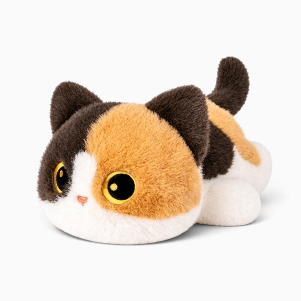kuscheltierland dreifarbig / 25cm Dreifarbiges Katzen-Kuscheltier mit großen Augen