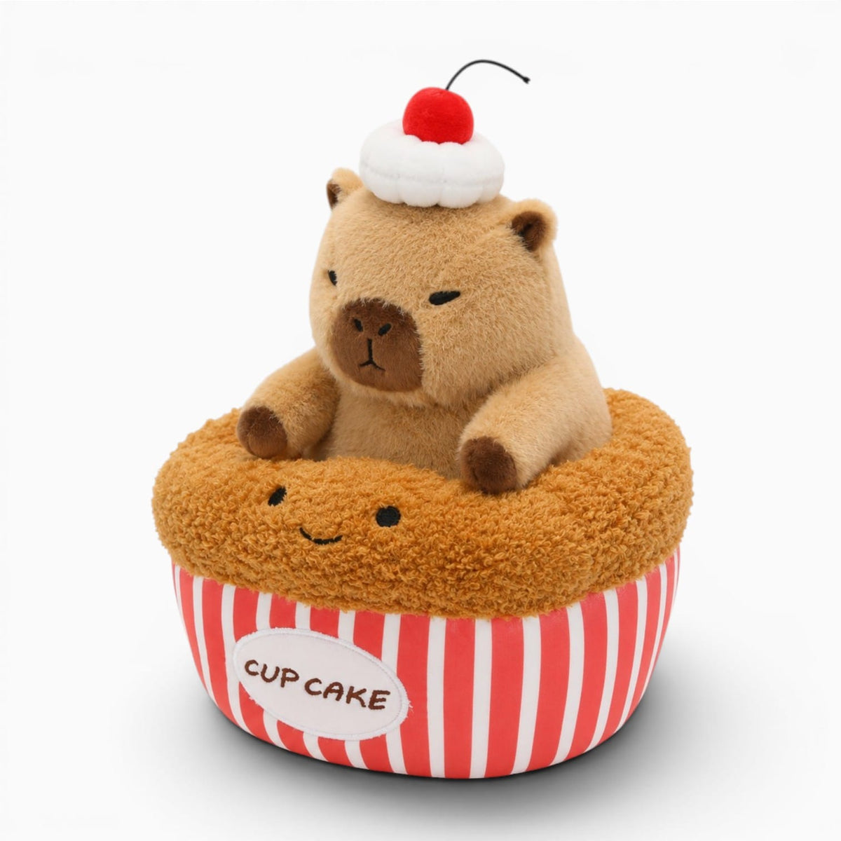 kuscheltierland E / 20CM Kapibala Smile Croissant Cup cake Plush Toy Cute Dessert Break Capybara Stuffed Doll Funny Food Home Decor Kid Birthday Gift