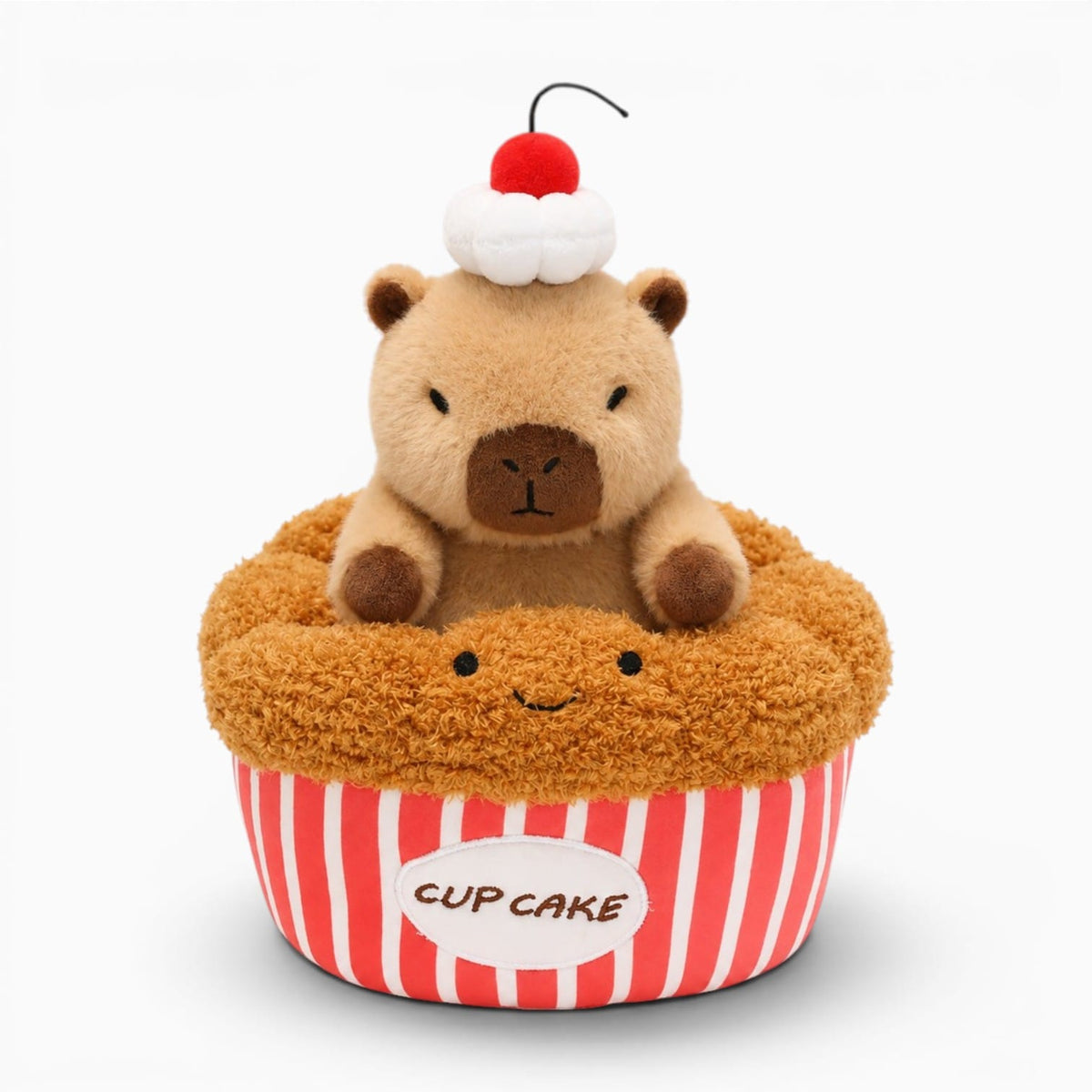 kuscheltierland E / 20CM Kapibala Smile Croissant Cup cake Plush Toy Cute Dessert Break Capybara Stuffed Doll Funny Food Home Decor Kid Birthday Gift