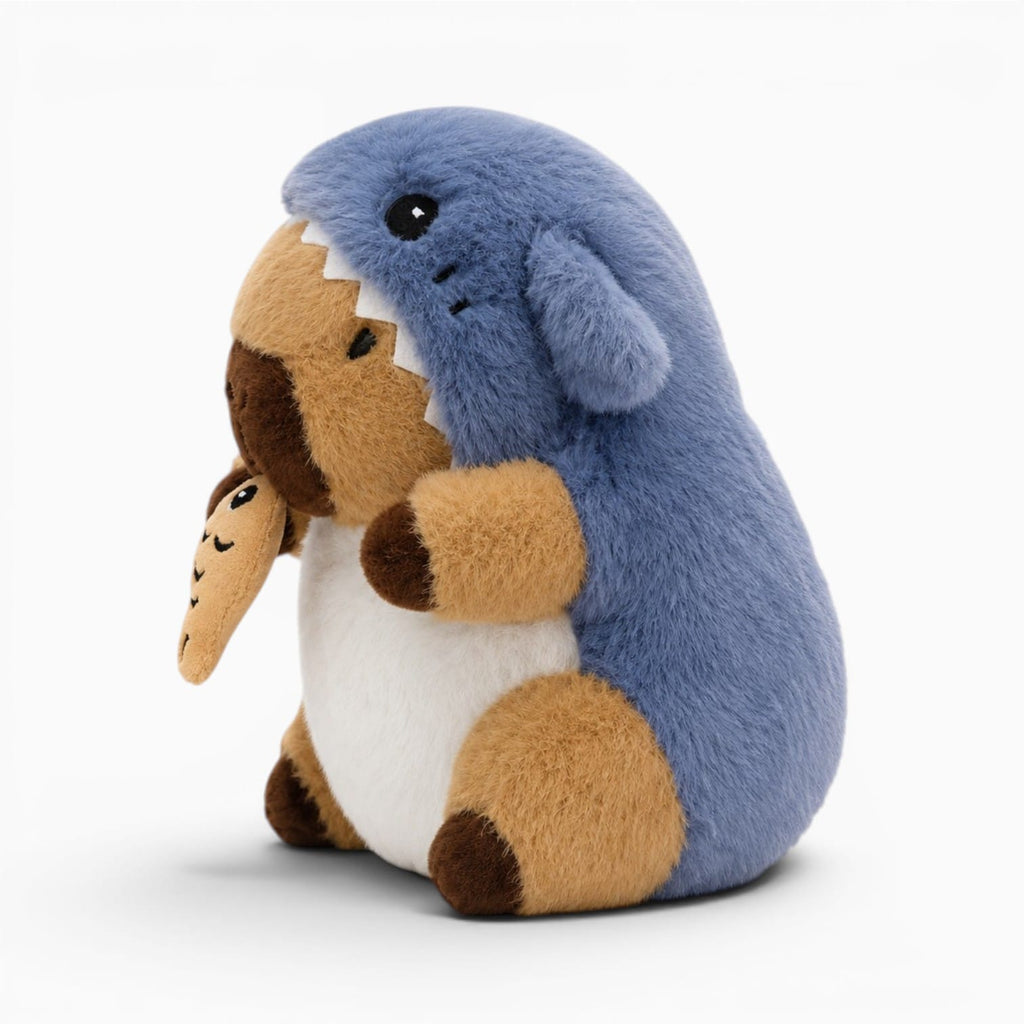 kuscheltierland E / 22cm 22cm Cute Capybara Plush Toys Pull the String to Transform into Dinosaur, Rabbit, Shark, Bee, Cockroach Capibara Toys for Kids
