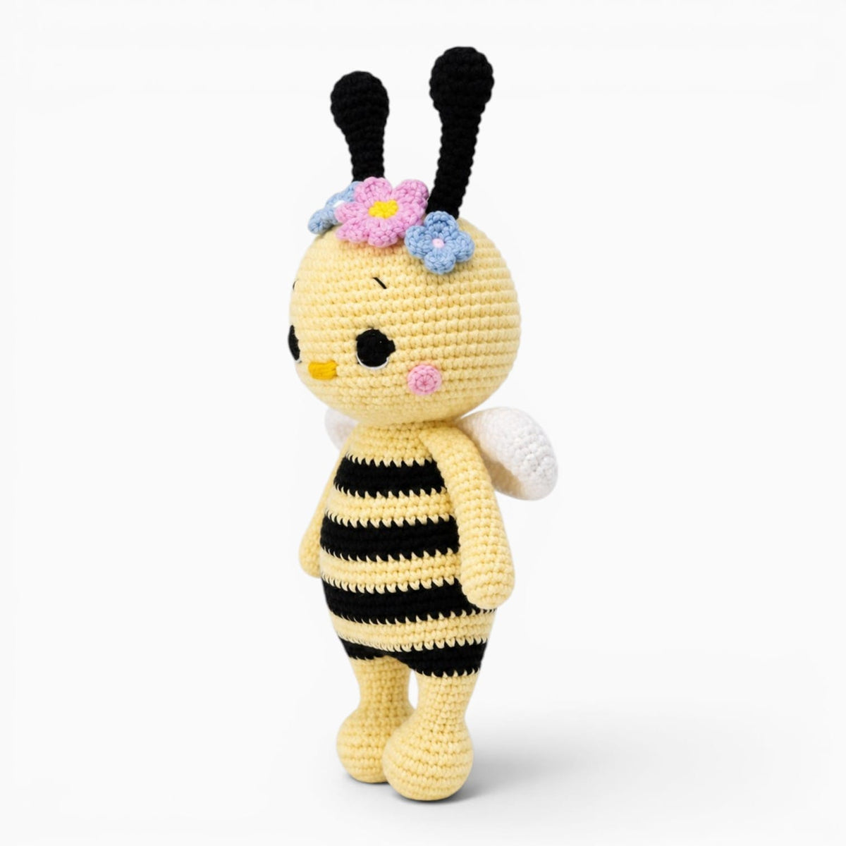 kuscheltierland Gelb / 23cm Süßes gehäkeltes Bienen Kuscheltier