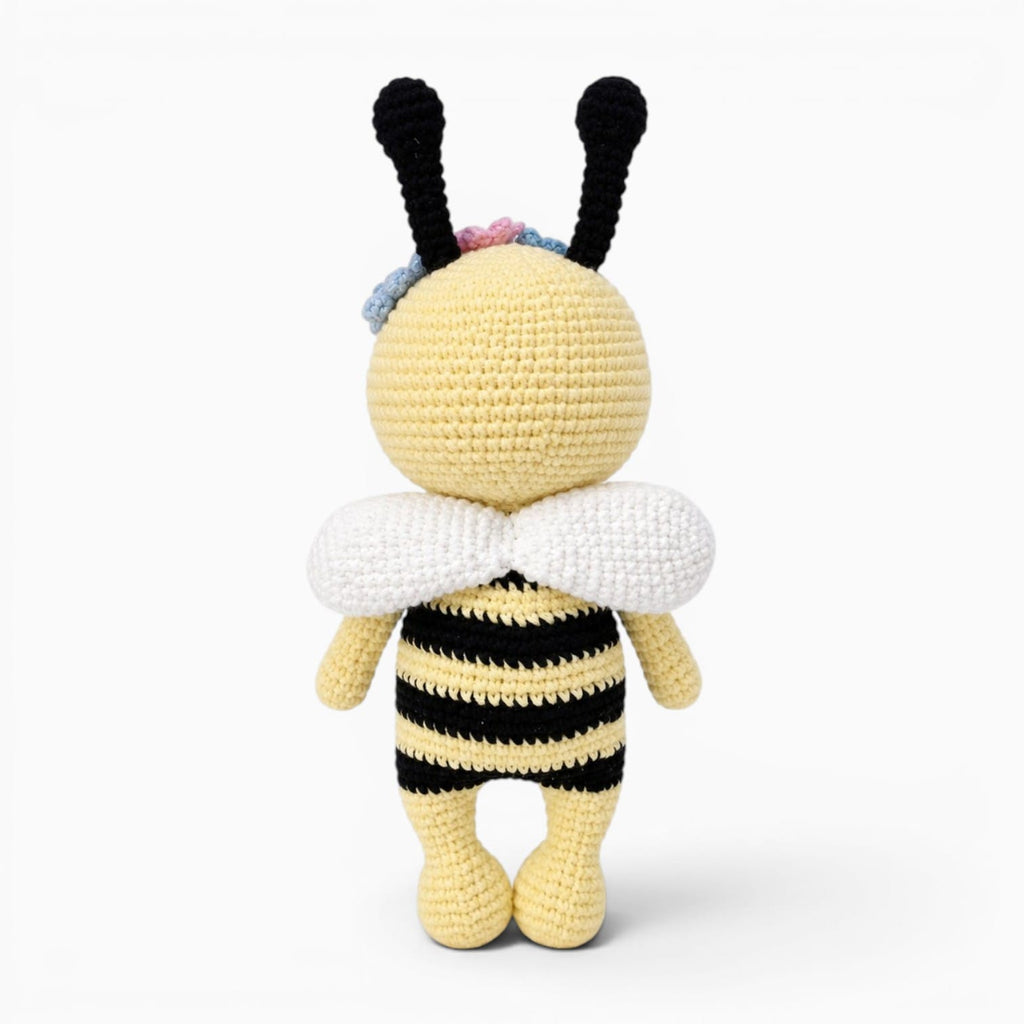 kuscheltierland Gelb / 23cm Süßes gehäkeltes Bienen Kuscheltier