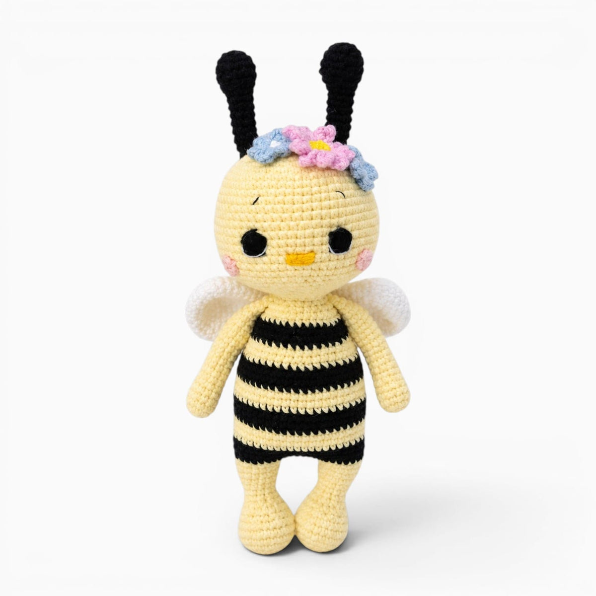 kuscheltierland Gelb / 23cm Süßes gehäkeltes Bienen Kuscheltier