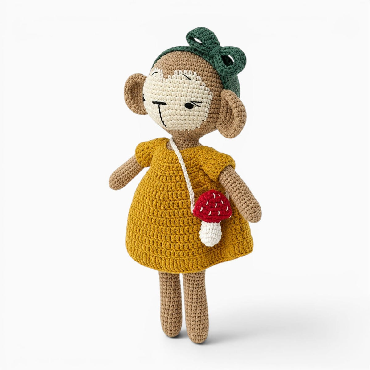 kuscheltierland Gelb / 25cm Gehäkeltes Affen Kuscheltier im gelben Kleid