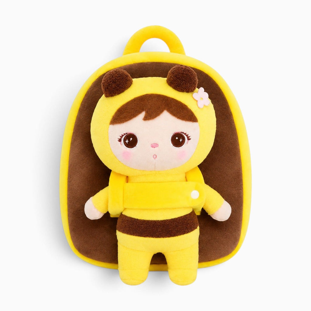 kuscheltierland Gelb Gelber Plüsch-Rucksack mit Bienen-Puppe