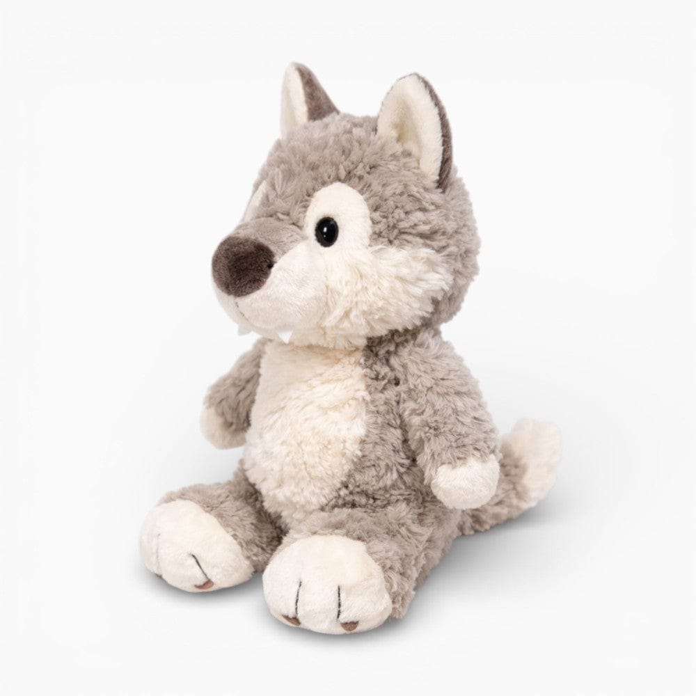 kuscheltierland Grau / 25cm Grauer Wolf Kuscheltier für Kinder sitzend