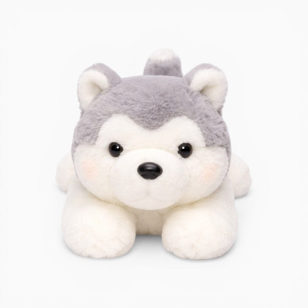 kuscheltierland Grau / 30cm Husky Kuscheltier liegend Kawaii
