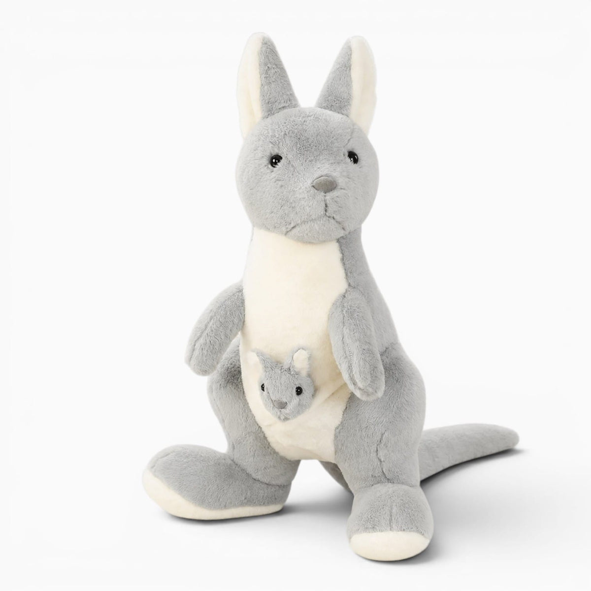 kuscheltierland Grau / 45cm Känguru Kuscheltier Mit Baby