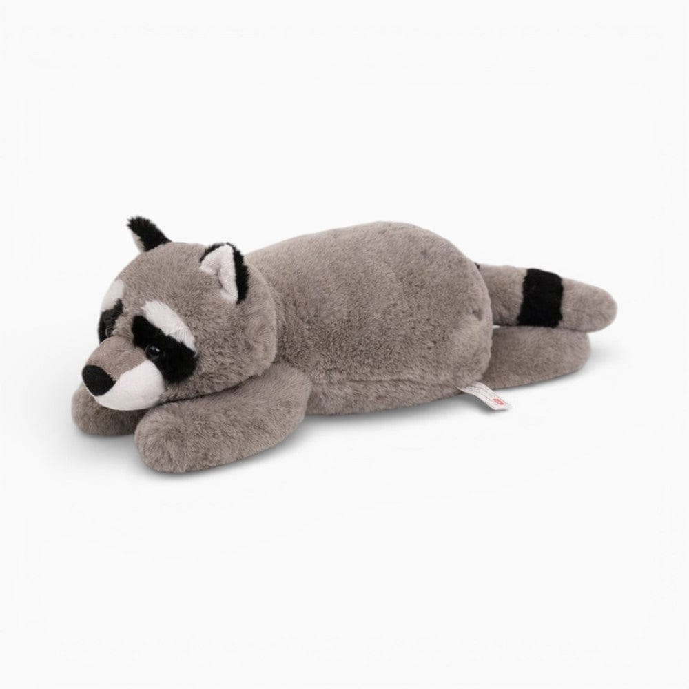 kuscheltierland Grau / 45cm Liegendes Waschbär Kuscheltier weiches langes Schlafkissen