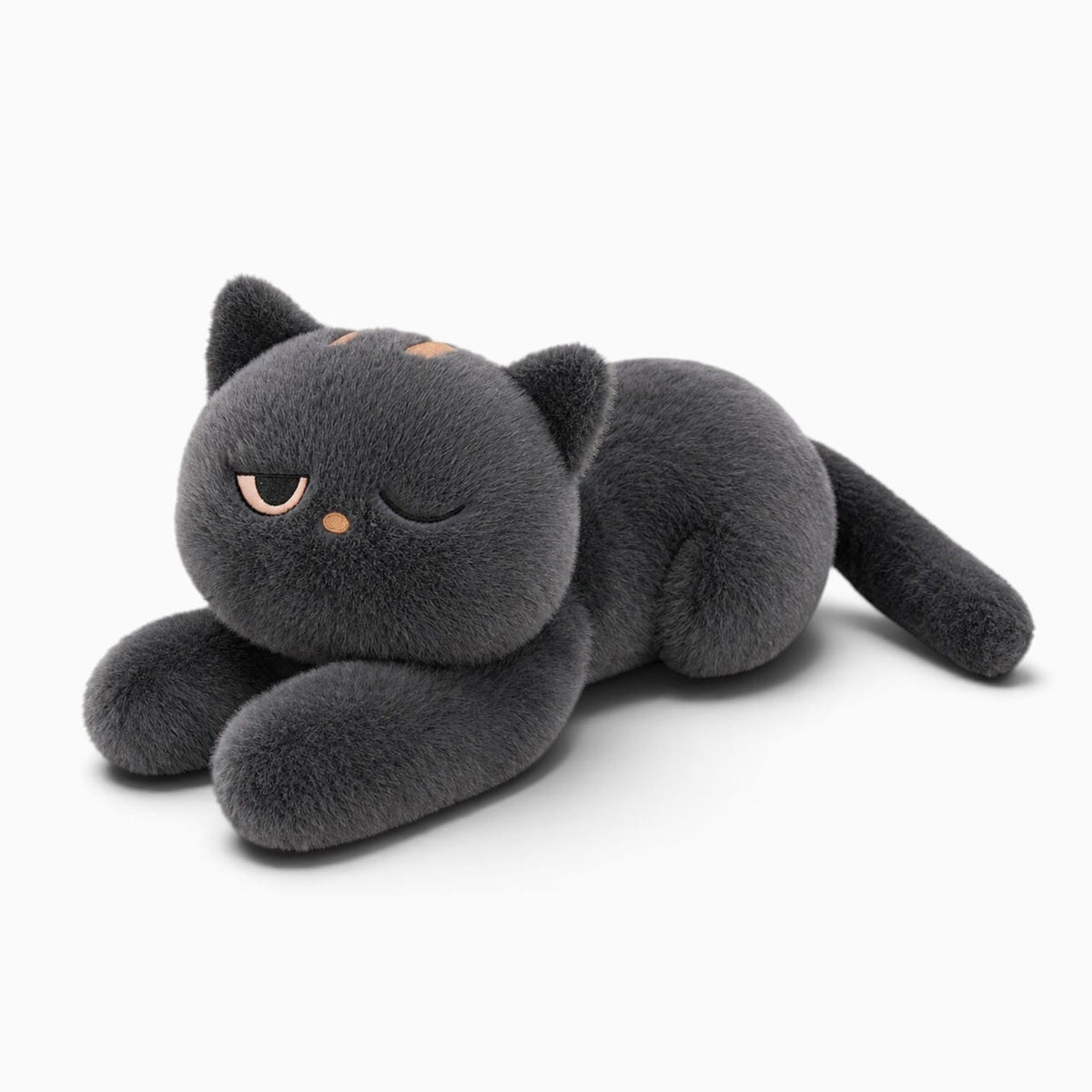 kuscheltierland Grau / 60cm Katzen-Kuscheltier mit zwinkerndem Auge