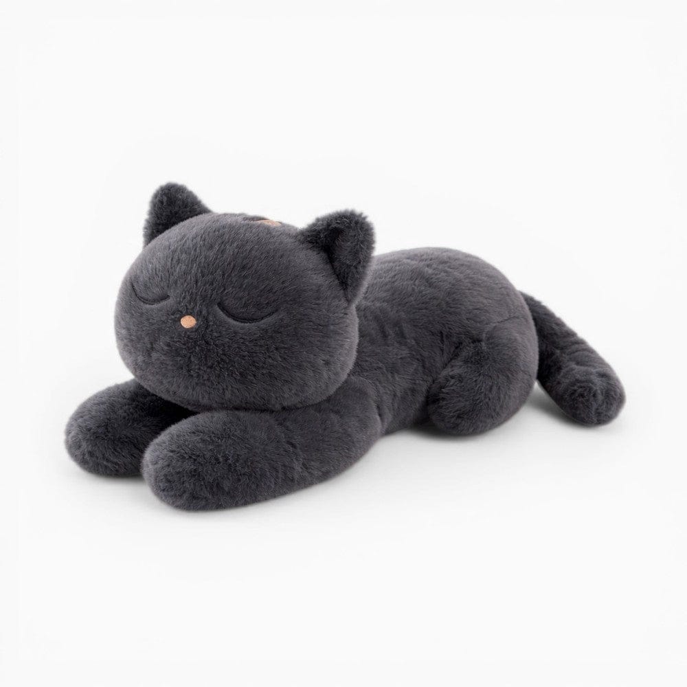 kuscheltierland Grau / 60cm Schwarzes Katze Kuscheltier weiches liegendes