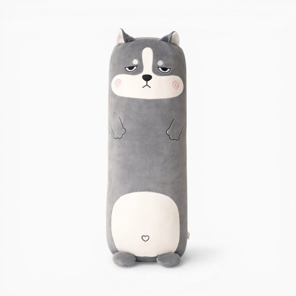kuscheltierland Grau / 70cm Cartoon Animal Dinosaur Pig Rabbit Bear Husky Duck Plush Toys Stuffed Soft Long Sleep Pillow Doll Cushion Girls Gift