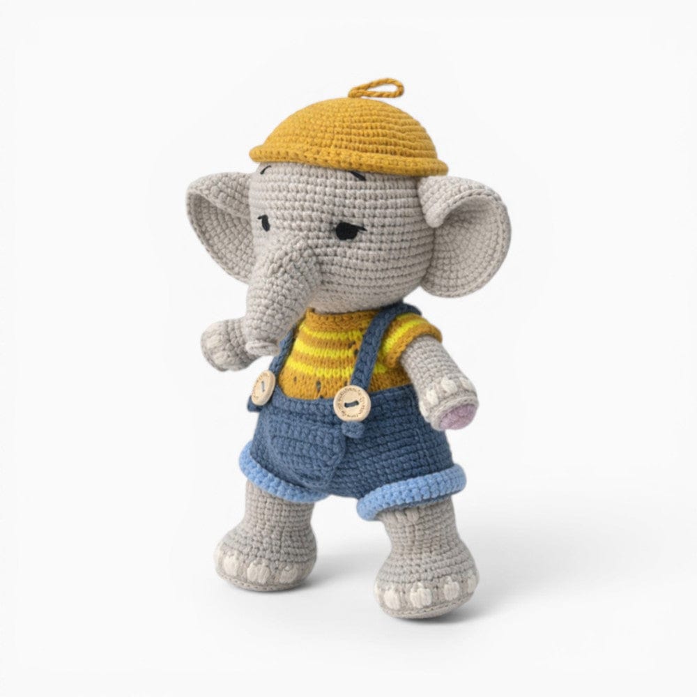 kuscheltierland Grau Gehäkeltes Elefant Kuscheltier als Geschenkset