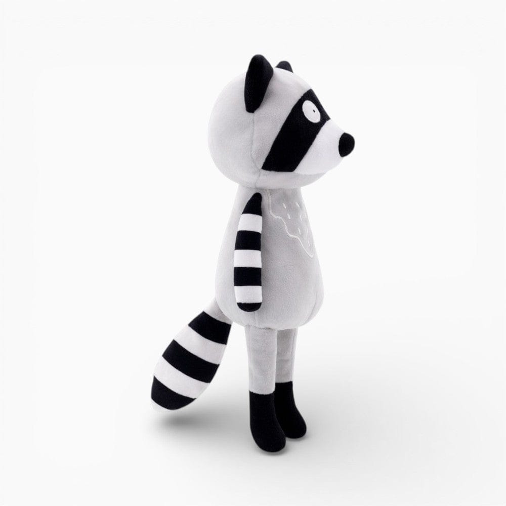 kuscheltierland Grau Schlaksiges Waschbär Kuscheltier mit schwarz-weißem Schwanz