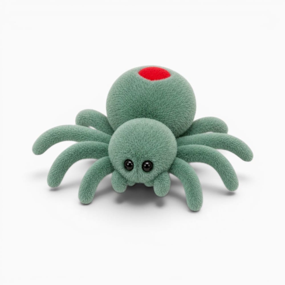 kuscheltierland Green 25cm Simulation Black Spider Toy Doll Crawling Spider Doll Plush Cute Reptile Plush Toy Doll Halloween Kids Gifts