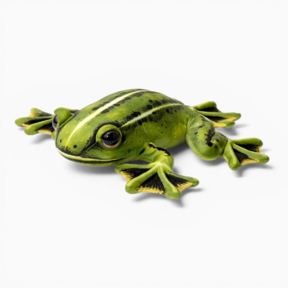 kuscheltierland Grün / 28 cm Realistisches Frosch Kuscheltier Grün Gelb weich