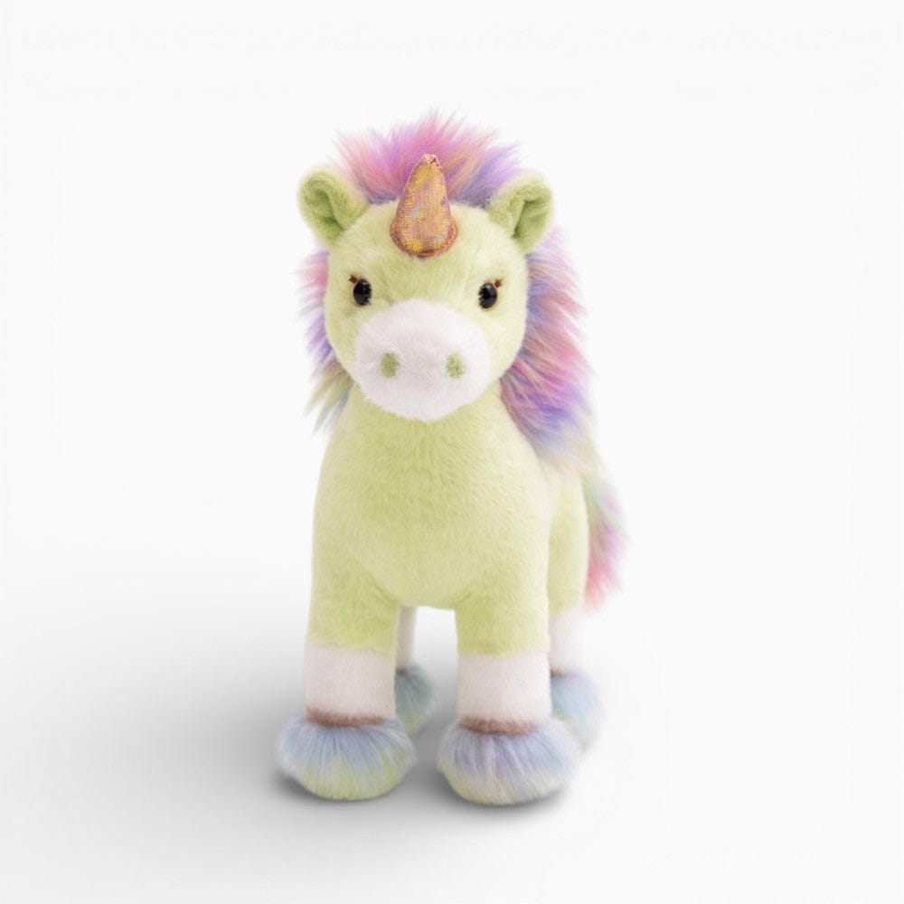 kuscheltierland Grün / 32 cm Hellgrünes Einhorn Kuscheltier mit Regenbogenmähne