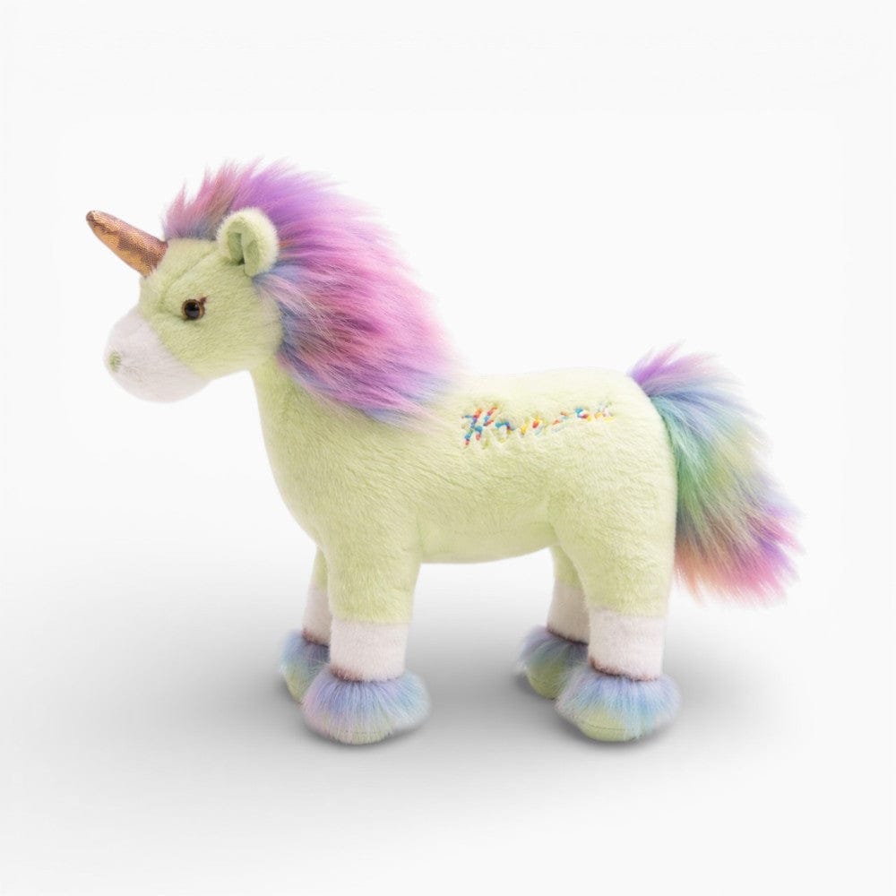 kuscheltierland Grün / 32 cm Hellgrünes Einhorn Kuscheltier mit Regenbogenmähne