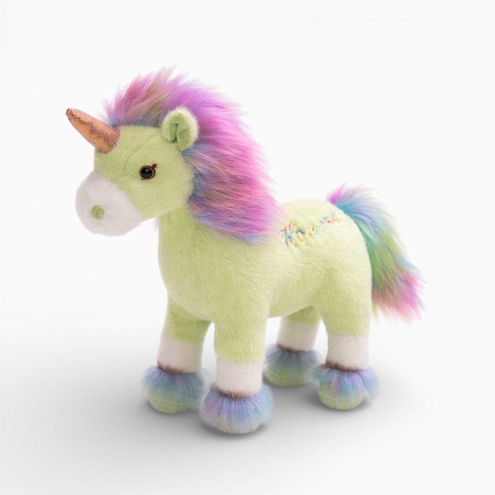 kuscheltierland Grün / 32 cm Hellgrünes Einhorn Kuscheltier mit Regenbogenmähne