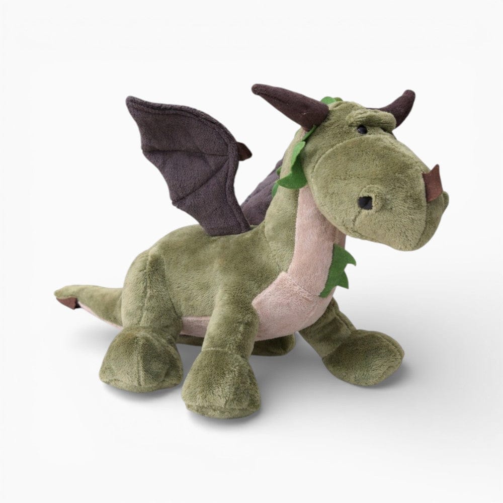 kuscheltierland Grün / 35 cm Grünes Drachen-Kuscheltier mit lila Flügeln