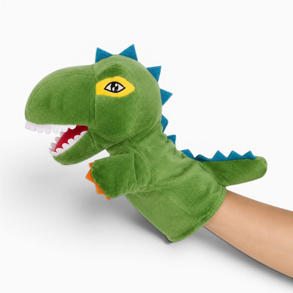kuscheltierland Grün Dinosaurier Handpuppe Kuscheltier