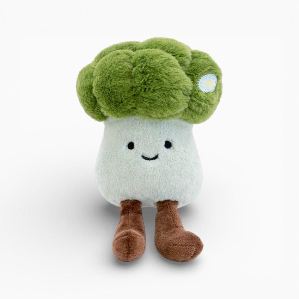 kuscheltierland Grün / etwa 15-20cm Brokkoli Kuscheltier mit Gesicht und Beinen