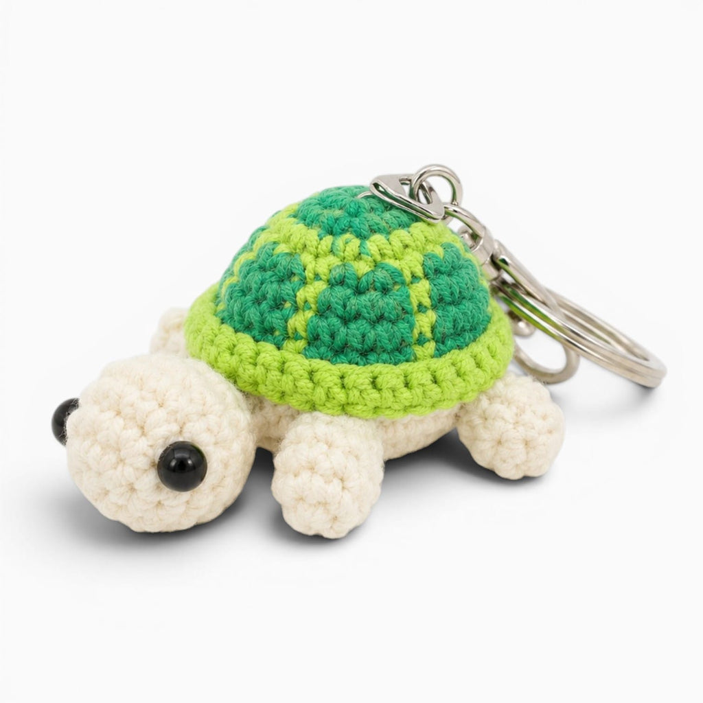 kuscheltierland Grün Grüner gehäkelter Schildkröten Schlüsselanhänger
