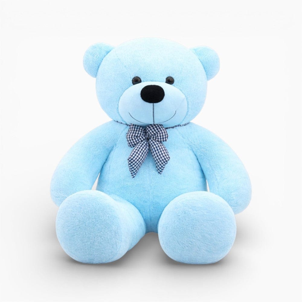 kuscheltierland Hellblauer Riesen-Teddybär mit karierter Schleife