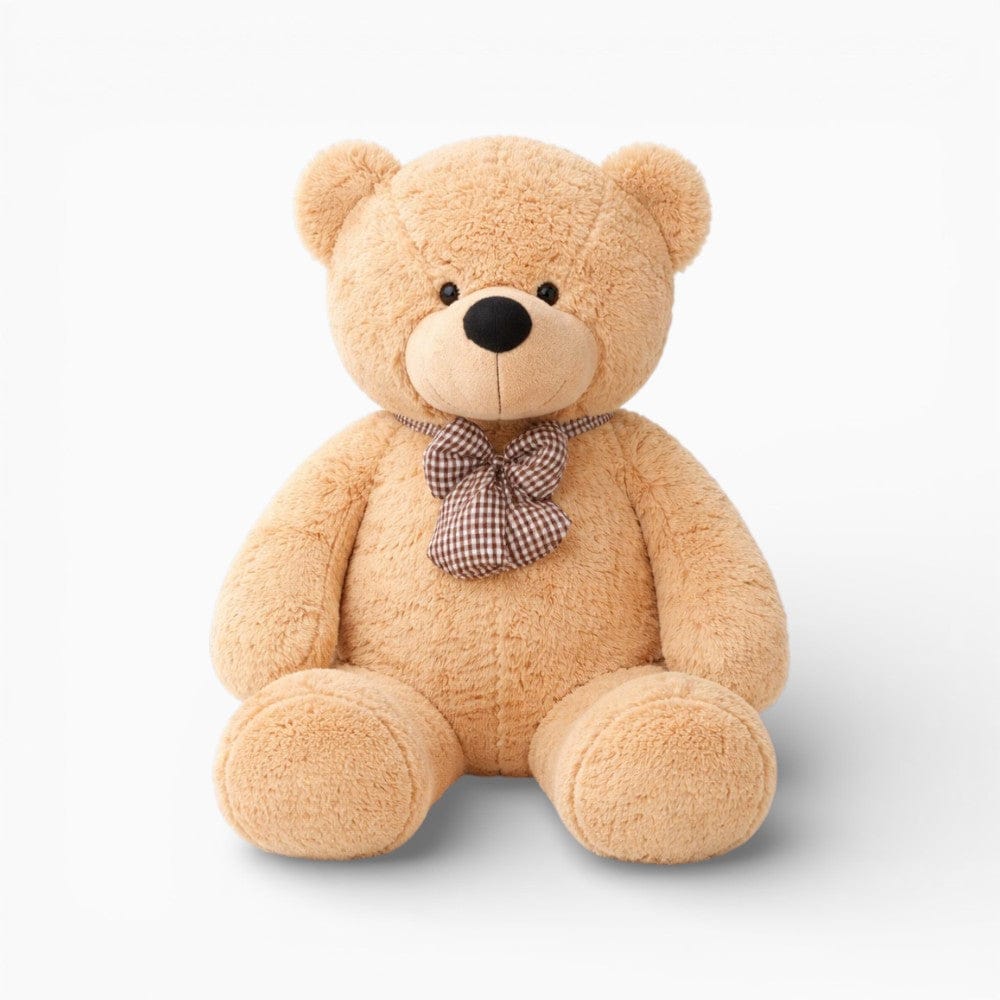 kuscheltierland Hellbrauner Riesen-Teddybär mit karierter Schleife