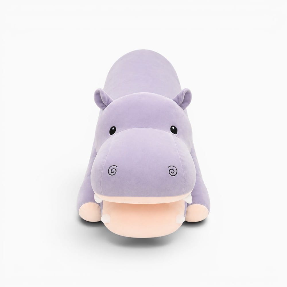 kuscheltierland Langes Nilpferd Plüschtier Kissen Violett