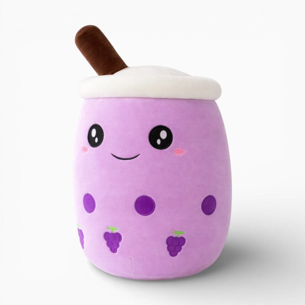 kuscheltierland Lila / 24cm Lila Bubble Tea Plüschkissen mit Traubendesign