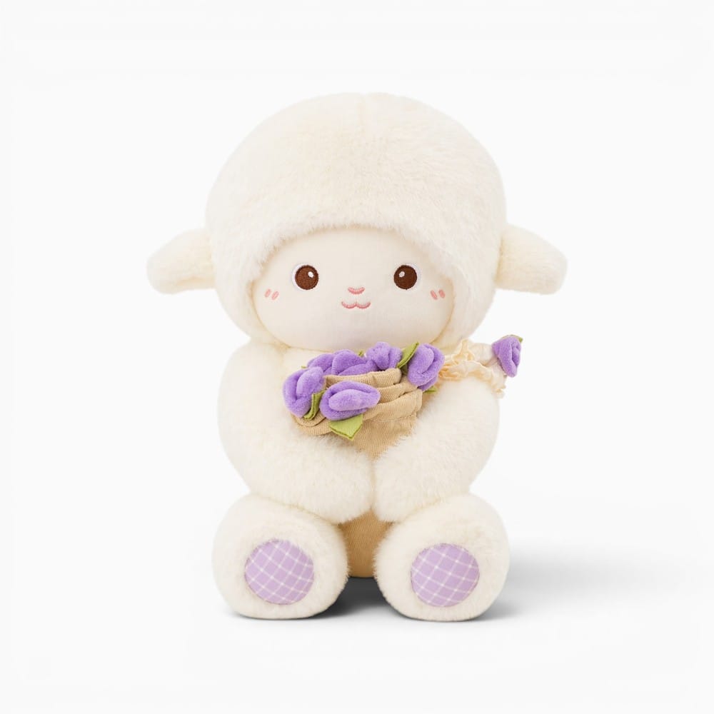 kuscheltierland Lila / 30cm 30/45Cm Cute Rose Little Lamb Plush Toy Adorable Doll Stuffed Soft Sheep Flower Valentine's Day Gifts for Girlfriends Home Decor