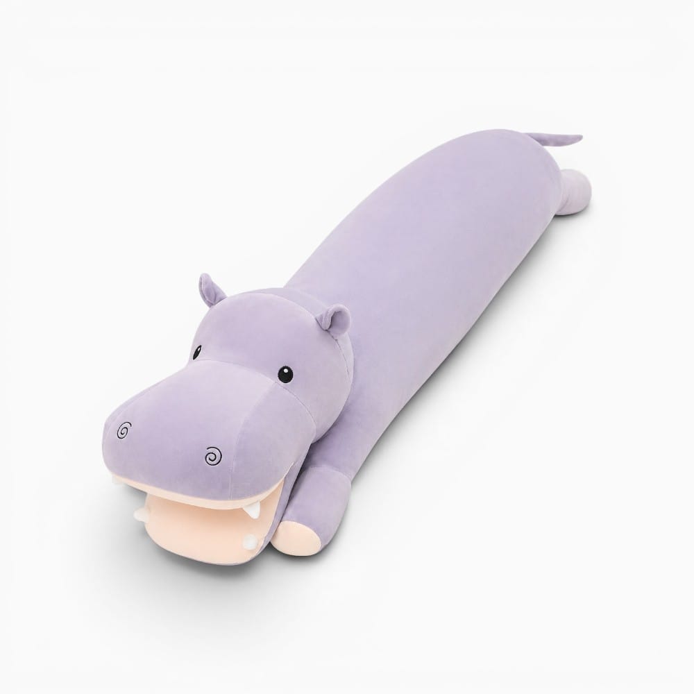 kuscheltierland Lila / 85cm Langes Nilpferd Plüschtier Kissen Violett