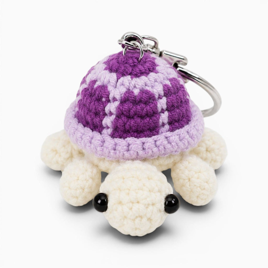 kuscheltierland Lila Lila gehäkelter Schildkröten Schlüsselanhänger