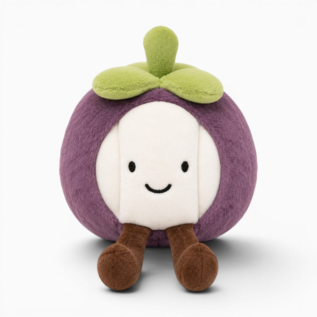 kuscheltierland mangosteen / 12-19cm Fruit Plush Toy Cute Small Soft Plush Pear Apple Strawberry Orange Avocado Pineapple Durian Doll Holiday Party Birthday Gift