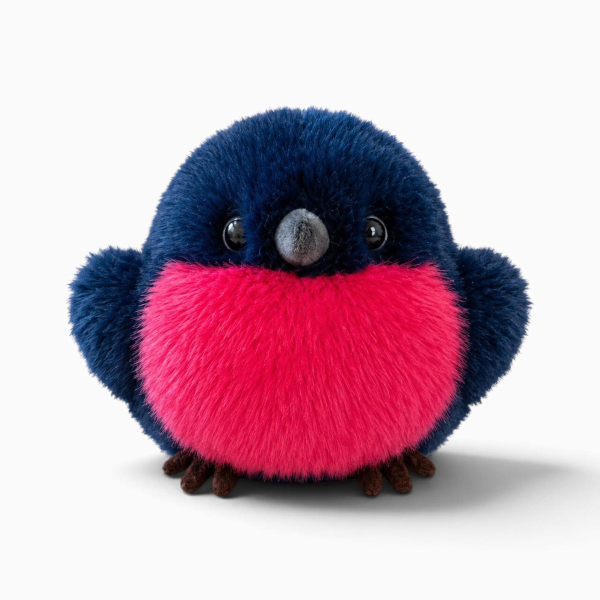 kuscheltierland Marineblau / 12cm Kleines dunkelblau-pinkes Vogel-Kuscheltier