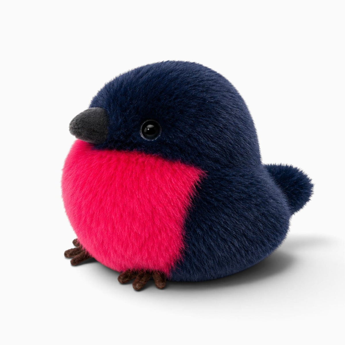 kuscheltierland Marineblau / 12cm Kleines dunkelblau-pinkes Vogel-Kuscheltier