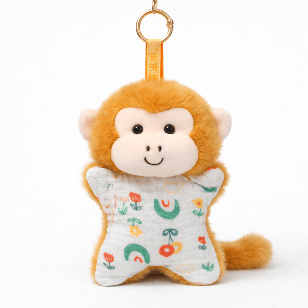 kuscheltierland Orange / 16 cm Niedlicher Affen-Schlüsselanhänger Kuscheltier