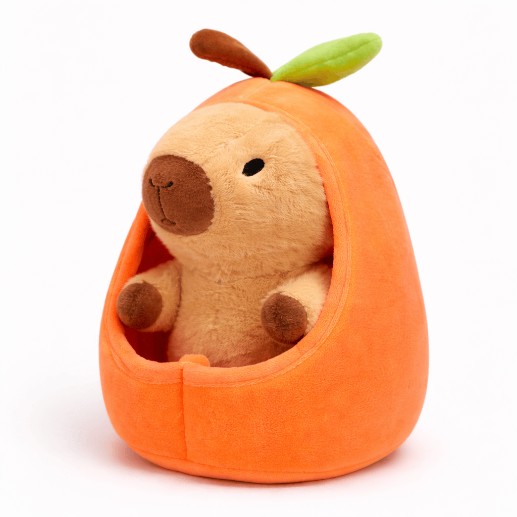 kuscheltierland Orange / 20cm Capybara Kuscheltier in Pfirsich Fruchthülle