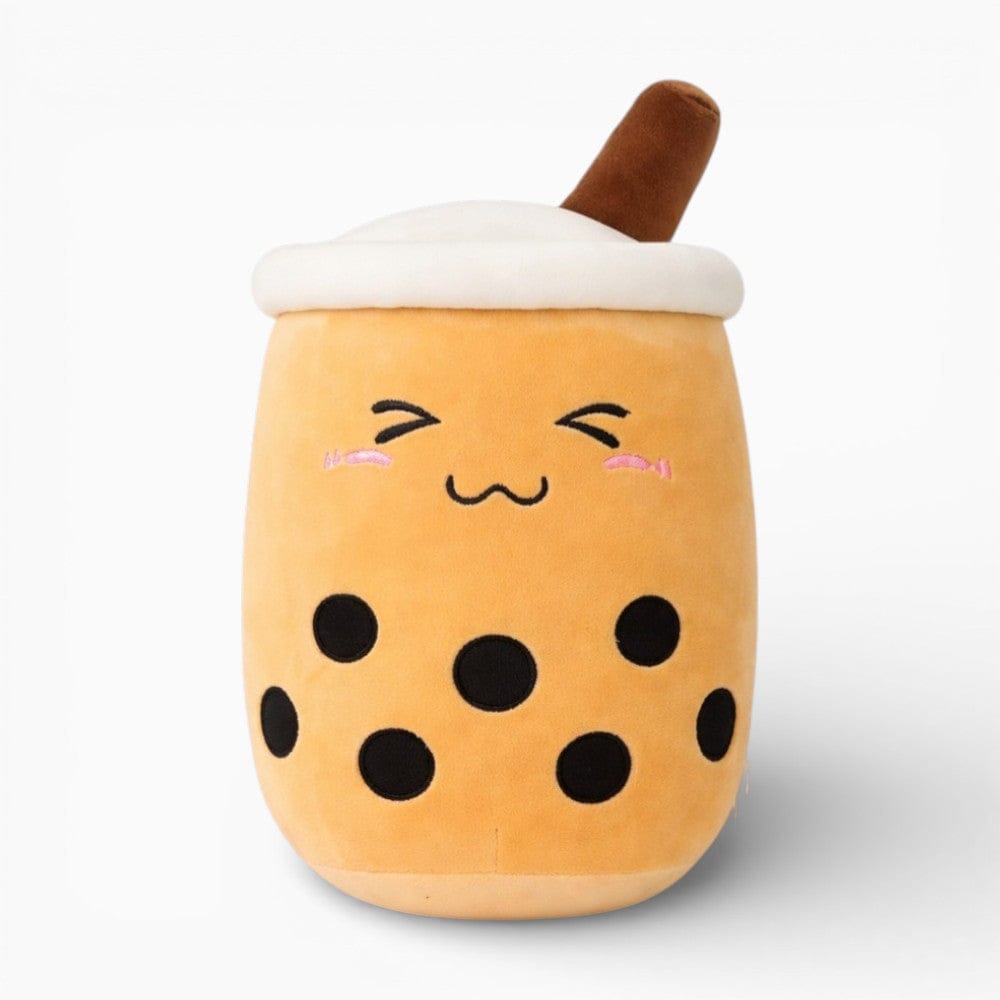 kuscheltierland Orange / 24cm Kawaii Bubble Tea Plüschtier mit Gesicht