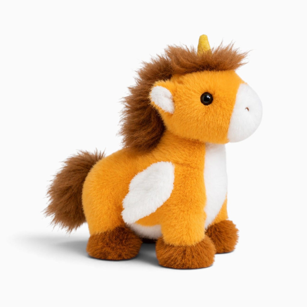 kuscheltierland Orange / 25cm Kleines orange-braunes Einhorn-Kuscheltier