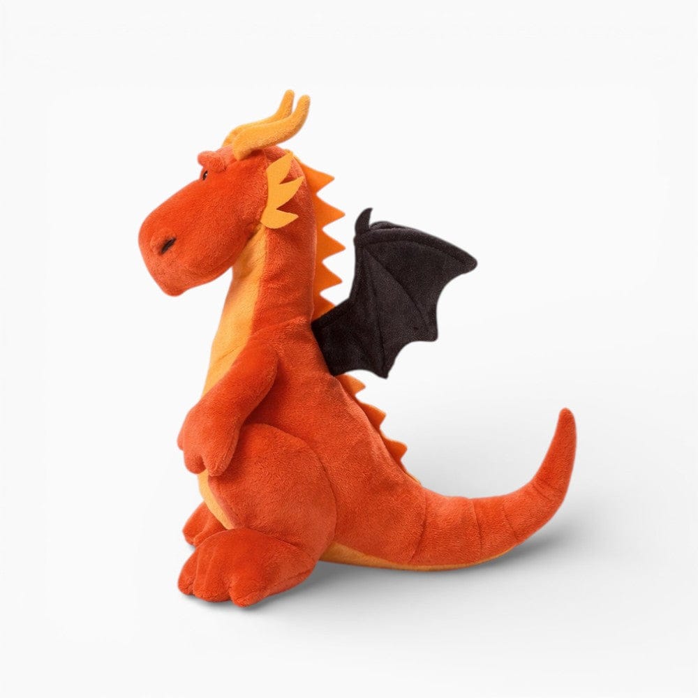 kuscheltierland Orange / 35 cm Orangefarbenes Drachen-Kuscheltier mit schwarzen Flügeln
