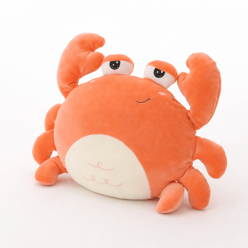 kuscheltierland Orange Kawaii Krabbe Kuscheltier mit freundlichem Gesicht