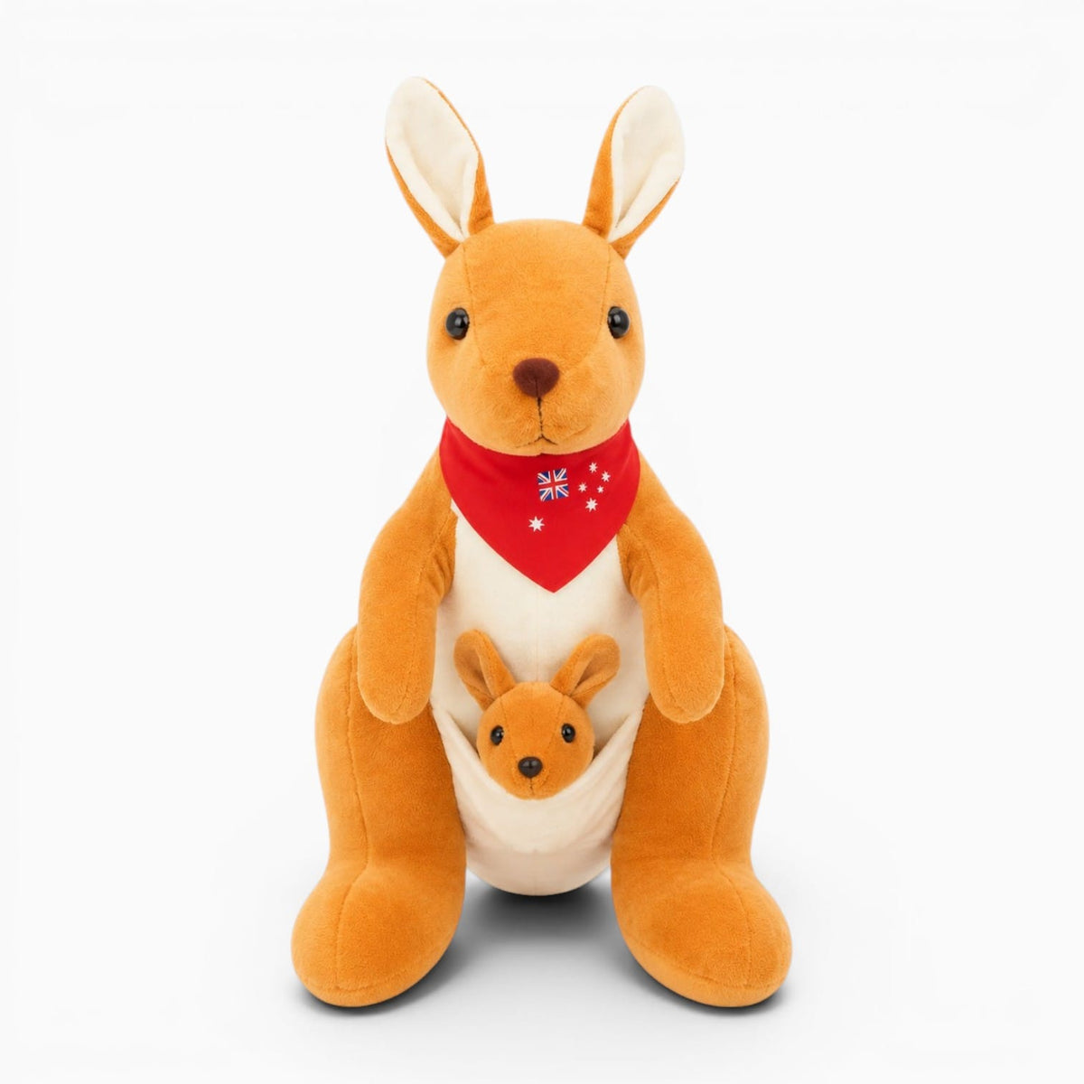 kuscheltierland Orangefarbenes Känguru Kuscheltier Mit Baby