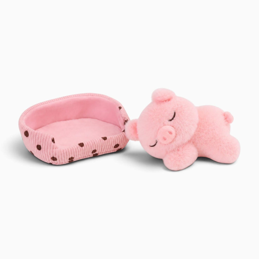 kuscheltierland Rosa / 14cm Kleines rosa Schwein-Kuscheltier in einem Körbchen