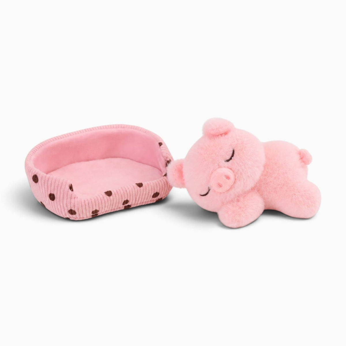 kuscheltierland Rosa / 14cm Kleines rosa Schwein-Kuscheltier in einem Körbchen